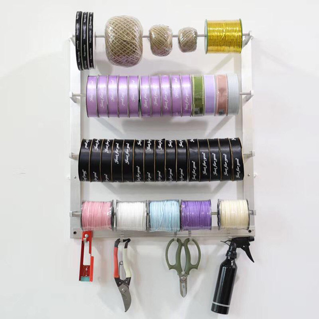 Ribbon Organizer Wire Spool Rack Wall Mount Spool Sewing Thread Rack  organizer Sewing Thread Home Storage